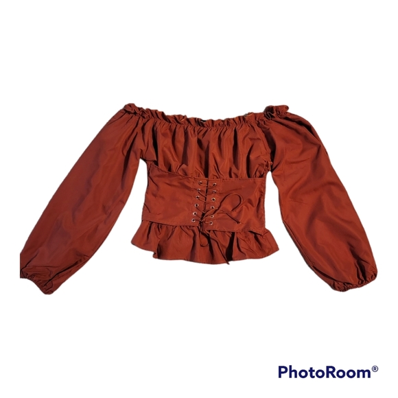 Lace up Peasant top - Picture 4 of 4